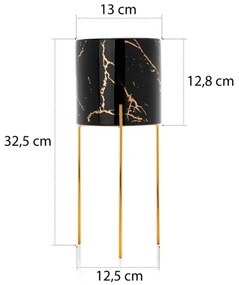 Portafiori NILA 32,5x13 cm nero/oro