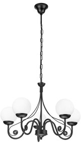 Brilagi - LED Lampadario a sospensione con catena COTTAGE 5xG9/40W/230V nero/bianco