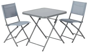 Set tavolo e sedie Emys NATERIAL in acciaio blu per 2 persone