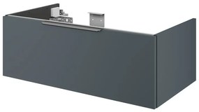 Mobile da bagno sotto lavabo Neo grigio / argento laccato lucido L 90 x H 32 x P 48 cm 1 cassetto, lavabo non incluso