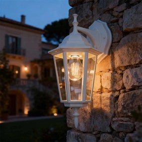 Applique Lanterna da Esterno IP54 E27 Bianca - Serie TOSCA 1B