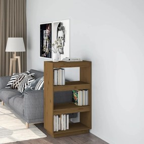 Libreria/divisorio miele 60x35x103 cm in legno massello di pino