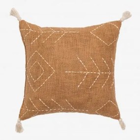 Cuscino quadrato in cotone (45x45 cm) Lemes Marrone Camel Chiaro - Sklum