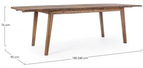 Tavolo per esterno allungabile in legno VARSAVIA 180-240x90x h76 cm