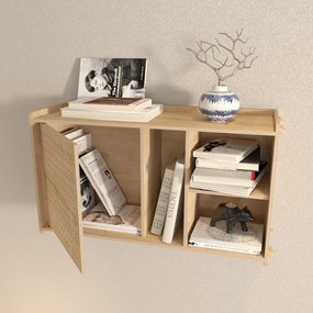 Libreria a parete in rovere decorato in colore naturale 65x30 cm Sima - Kalune Design