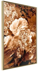 Poster  Bouquet in Sepia  Cornice Quadri Cornice d'oro, Larghezza x Altezza Home decor 20x30