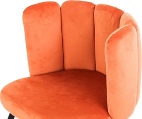 Sedia in velluto imbottita e gambe in metallo nero CAPRI Arancio