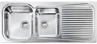 Lavello MATICO 116X50 2 vasche destre+ gocciolatoio ACCIAIO INOX 011647.D1.01.2018