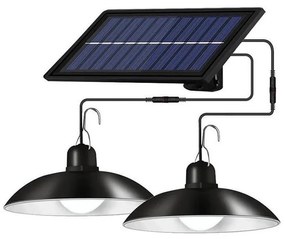 Lampadario solare LED dimmerabile su cavo 2xLED/1,8W/3,7V IP44 6500K 2400 mAh + telecomando