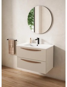 Mobile da bagno sotto lavabo VISOBATH Arco beige laccato opaco L 80 x H 55 x P 45 cm 2 cassetti, lavabo posizionabile centralmente non incluso