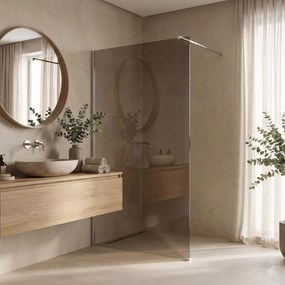Parete doccia Rea Flexi Brown / Chrome 130
