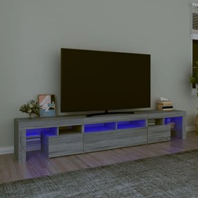 Mobile porta tv con luci led grigio sonoma 230x36,5x40 cm
