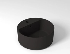 Lavabo da appoggio Open OLYMPIA CERAMICA tondo 40cm in ceramica nero con foro