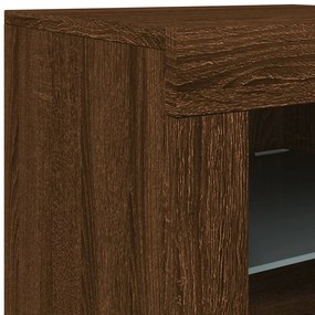 Credenza con Luci LED Rovere Marrone 142,5x37x67 cm