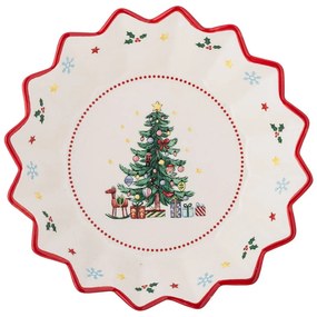 Piatto da portata rosso/color crema in ceramica a tema natalizio ø 20 cm Naive – Bloomingville