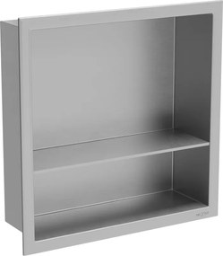 Mexen X-Wall-R mensola ad incasso con flangia e ripiano 30 x 30 cm, inox - 1910303010S