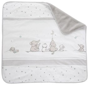 Coperta per bambini bianca/grigia in micropile 80x80 cm Sternenzauber – Roba