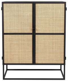 Cassettiera alta in rattan nero 80x100 cm Guuji - White Label