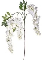 Set 3 Glicine Artificiali con 3 Fiori Altezza 103 cm Bianco