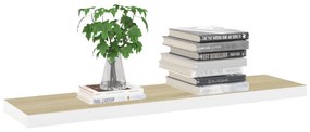 Scaffale a parete rovere e bianco 90x23,5x3,8 cm in mdf
