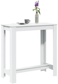 Tavolo Da Bar Bianco 102x50x103,5 Cm İn Legno Multistrato /