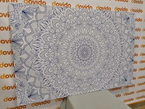 Stampa su tela – Mandala decorativa dettagliata in blu