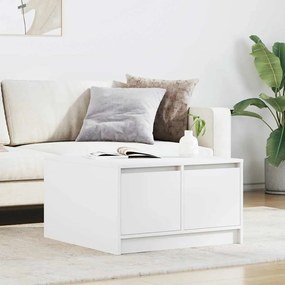 Tavolino Da Salotto Con Cassetti Bianco 70,5x70x40 Cm /