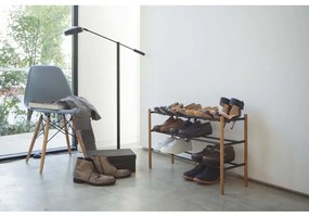 Scarpiera telescopica in metallo in colore nero-naturale - YAMAZAKI