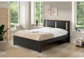 Letto matrimoniale grigio scuro con griglia 140x190 cm Enara - Marckeric