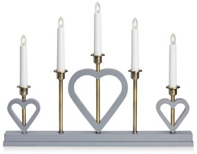 Markslöjd 705831 - Candelabro natalizio MELISSA 5xE10/3W/230V grigio