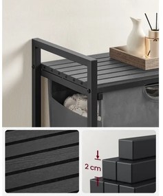 Cesto per la biancheria REX nero/grigio