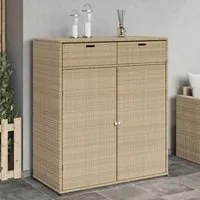 Armadietto Portaoggetti Giardino Beige 105x55x113cm Polyrattancod mxl 112410