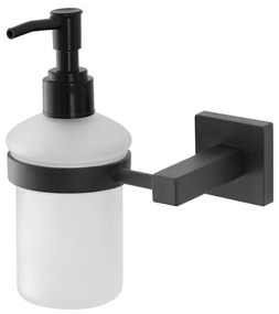Dispenser sapone liquido in acciaio nero opaco e vetro satinato a parete Levante