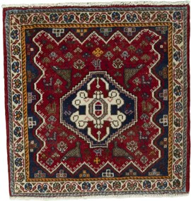 Shiraz Tappeto persiano 60x60 Rosso (Iran) Annodato A Mano