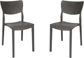 Sedia impilabile per interni ed esterni LIBRA Antracite 2 sedie
