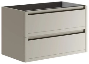Mobile da bagno sotto lavabo TRATTO beige opaco L 79.5 x H 50 x P 45.5 cm 2 cassetti, lavabo non incluso