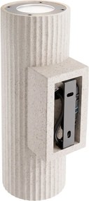 Applique Cilindrica in Cemento Chiaro Rigato GU10 IP65 - NOVILUMIO