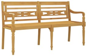 Panchina Batavia con Cuscino Verde 150 cm Legno Massello Teak