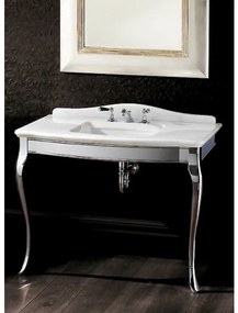 Lavabo 3 Fori a pavimento westminster in ceramica con piano in marmo carrara bianco e struttura in metallo Cromo Jacqueline DEJACQCARCRL Devon& Devon