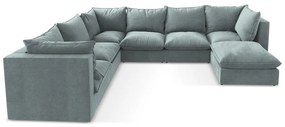Divano angolare blu (con penisola a sinistra/a U) Manao – Makamii