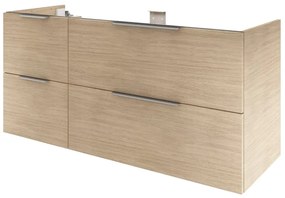 Mobile da bagno sotto lavabo SENSEA Neo marrone lucido L 135 x H 64 x P 48 cm 4 cassetti, lavabo non incluso