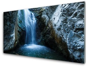 Quadro acrilico Cascata della natura 100x50 cm