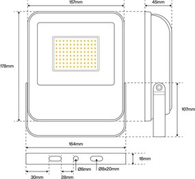 Proiettore LED 30W IP65 145lm/W con Osram chip LED Colore Bianco Naturale 4.000K