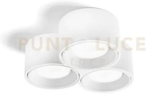 Nasso lampada da soffitto 3 luci attacco gx53 tonda bianco in gesso...
