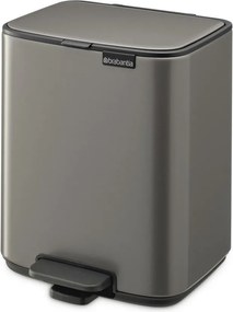 Cestino per la spazzatura grigio in acciaio con pedale 7 l Bo – Brabantia
