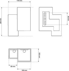 Applique da Parete 3xG9 PARALLEL in Gesso Pitturabile