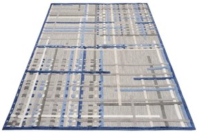 Tappeto Terrazza grigio con motivo blu Larghezza: 140 cm | Lunghezza: 200 cm