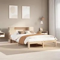 Letto Libreria senza Materasso 140x190 cm in Legno di Pino 3322511