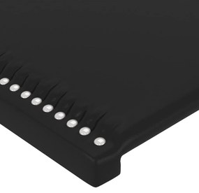 Testiera ad orecchio nera 83x16x118/128 cm in similpelle