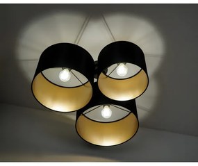 Duolla - Lampadario a plafone ROLLER TRIO SHINY 3xE27/15W/230V nero/oro